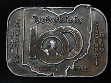 RB15107 VINTAGE 1985 SQUARE DANCING COMMEMORATIVE PEWTER BELT BUCKLE