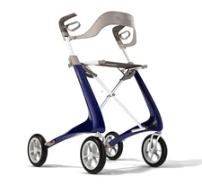 byACRE Ultralight Carbon Fiber Rollator with Backrest, S/M Regular Track, Blue