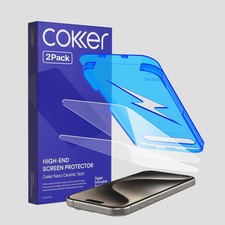 Tempered Glass Screen Protector 2PCS for iPhone 15 Pro 9H Hardness Rounded Edge