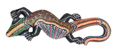 Handcarved Painted Lizard 12'' Wall Décor Alebrijes Mexican Gecko Iguana Reptile