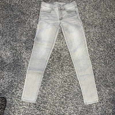American Eagle Size 4 Girls 26 X  35 Rise Super Stretch Skinny Gray Jeans