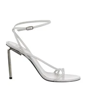 Off-White Leather Slingback Metal Heels ￼