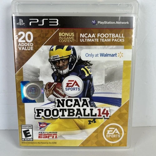 NCAA Football 14 (PlayStation 3, 2013) CIB - Tested - Mint