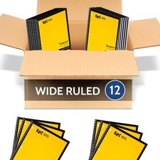 EPI Spiral Notebook Wide Ruled - 70 Sheets, 10.5x8 inch, Durable Spiral Binding