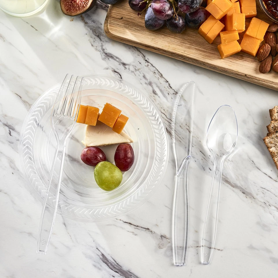 Cuchillos desechables de plástico transparente caja de 300 unidades Foto 4 de 4