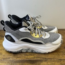 Curry 7Y Under Armour 3Z 24 Sneakers Youth 7 White Black Gold Basketball Shoes