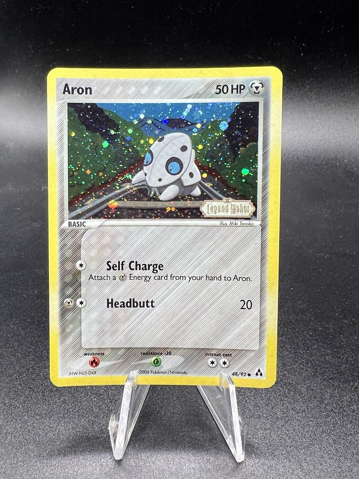 Pokemon Aron Reverse Holo EX Legend Maker 48/92 Stamped NM UK1