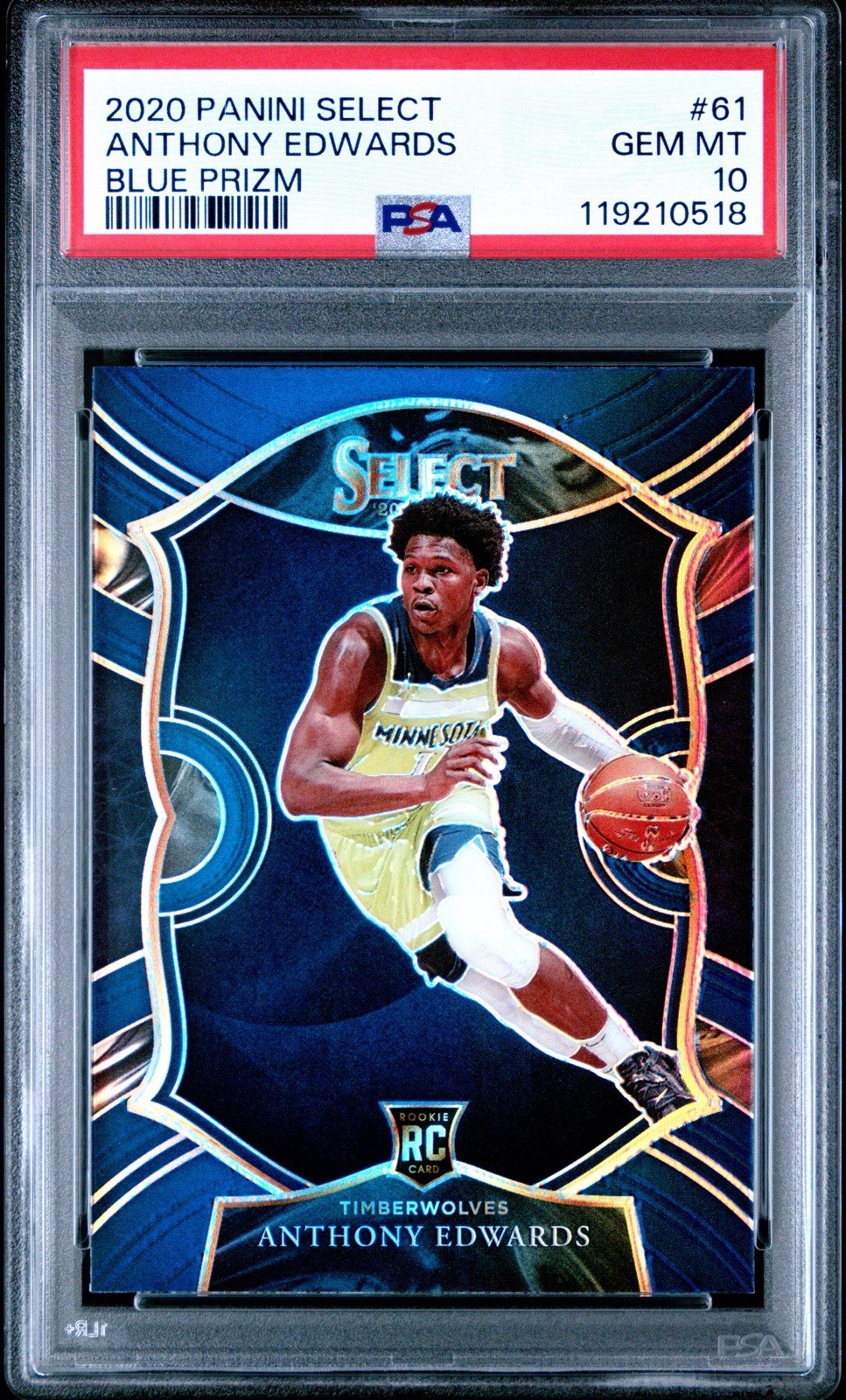 2020 Select - Concourse Anthony Edwards #61 Blue Prizm Rookie PSA 10