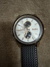 Michael Kors MK Chronograph Sport Wristwatch Gold Case Black Rubber Strap