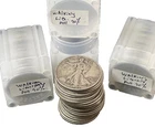 90% Silver Walking Liberty Half Dollars - Roll of 20 - $10 Face Value Mixed Date