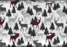100% cotton Christmas  fabric  "Christmas Lodge" by MDG Fabrics