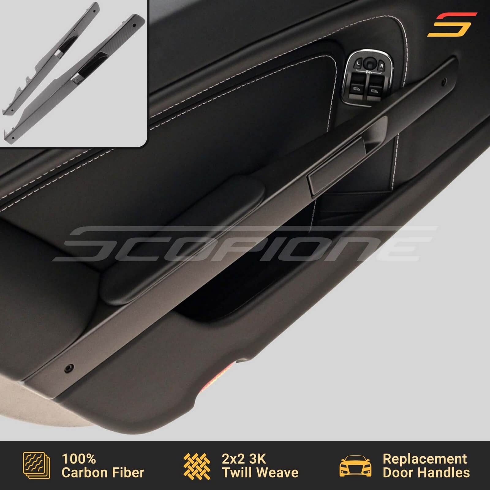 Scopione Carbon Fiber Door Handles for Aston Martin 05-17 Vantage DB9 Virage