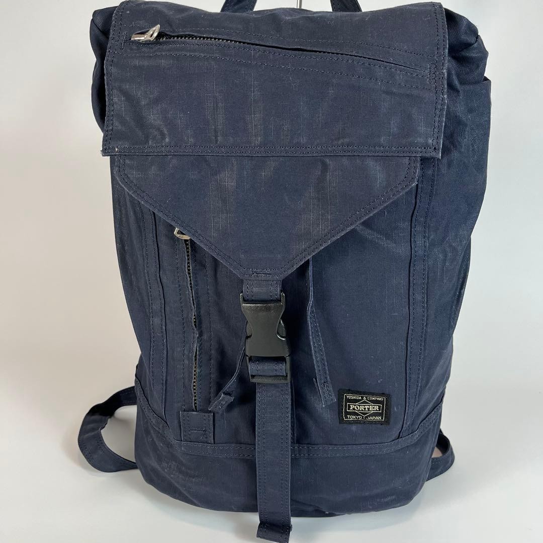 Porter Cube Backpack Navy Drawstring Bag Used - image 2