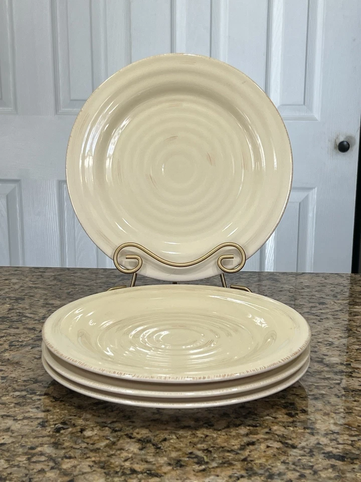 "Juego de 4 platos de cena Home By Target de gres CREMA ADRIATICA 11"" detalles marrones" Foto 3 de 4