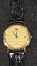 Vtg Raymond Weil 9920 Watch 18k Gold Electroplated Need Batt