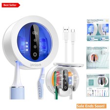 Upgraded UV Electric Toothbrush Cleaner Holder Wall Mount for All Sizes White