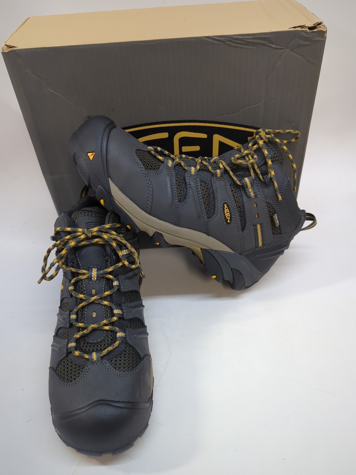 Stivali da trekking KEEN Utility Lansing Mid WP da uomo US 11.5EE Raven Tawny Olive #61084