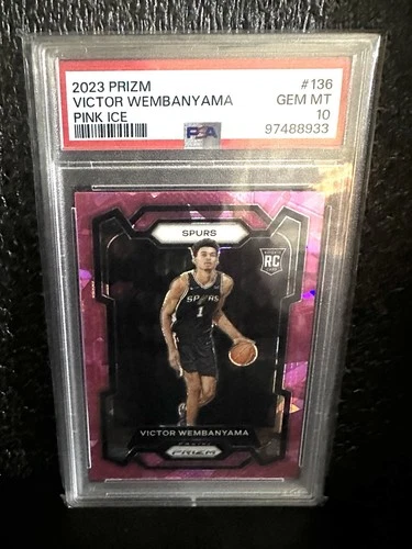 2023-23 Panini Prizm Victor Wembanyama #136 Pink Ice Rookie RC PSA 10 Gem Mint