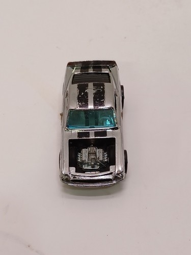 Vintage Redline Hot Wheels 1969 Mustang Boss Hoss Chrome Blk Stripes WHT Int. - Bild 3 von 7