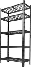 Adjustable Storage Shelves Heavy Duty 5-Tier, Metal Garage Shelving Unit 2500 LB