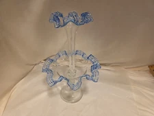 Blue Striped Epergne Single Horn