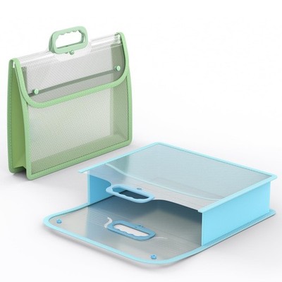 Portable Transparent Plastic File Folder with Handle, Heavy Duty Letter/A4 Si...