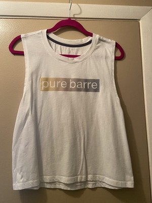 Pure Barre White Tank Top With Logo!  Medium!  EUC!  Free shipping!
