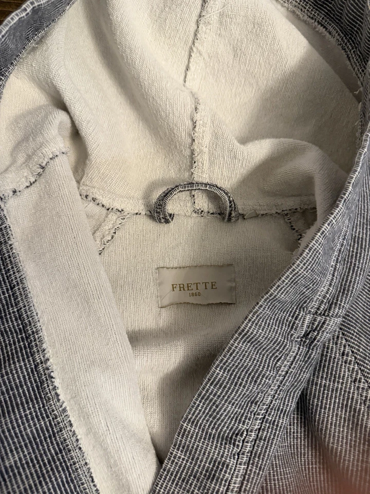 Frette Accappatoio Gessato con Cappuccio Kimpton Hotels Unisex Lusso Accappatoio con Cintura S M - Immagine 3 di 4