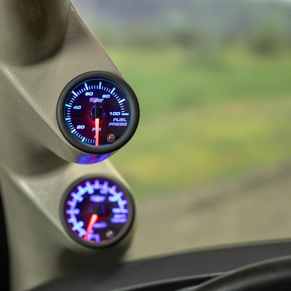 GLOWSHIFT 2" SMOKED OUT 7 COLOR LED FUEL PRESSURE PSI GAUGE w ELECTRONIC SENDER - Image 3 of 4