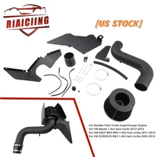 Black Cold Air Intake System + Filter For VW Golf MK5 MK6 Beetle Scirocco 1.4TSI