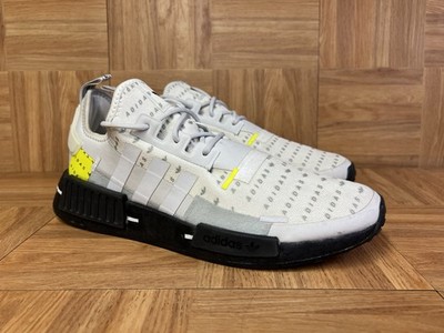 RARE  Sz 10 - adidas NMD R1 All Over Logo - White Team Solar Yellow '21 GZ7944