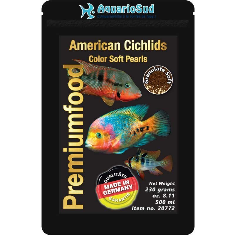 DISCUSFOOD American Cichlids Color Pearls 230gr nourriture granulés pour grands cichlidés