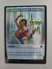 MTG Saheeli Filigree Master(12)/Powerstone 2 Side Token Brothers War Foil Emblem