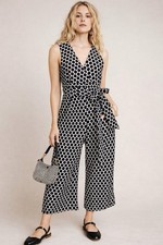 Mono Eva Franco Masha Anthropologie Lunares Pierna Ancha Corbata Cintura Talla M