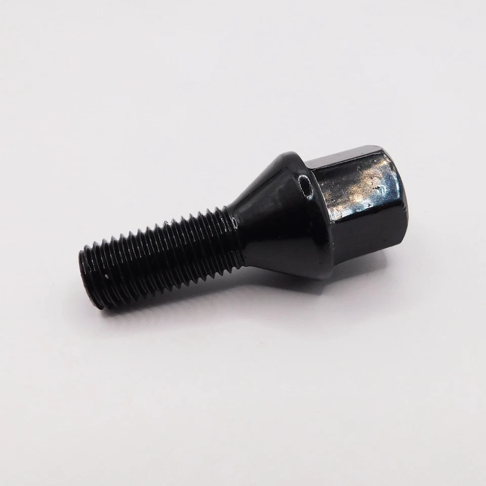 Pernos de rueda M14x1,25, 27 mm (negro) x 12 + cerraduras para Mini F54 F55 F56 F57 F60 Foto 2 de 4