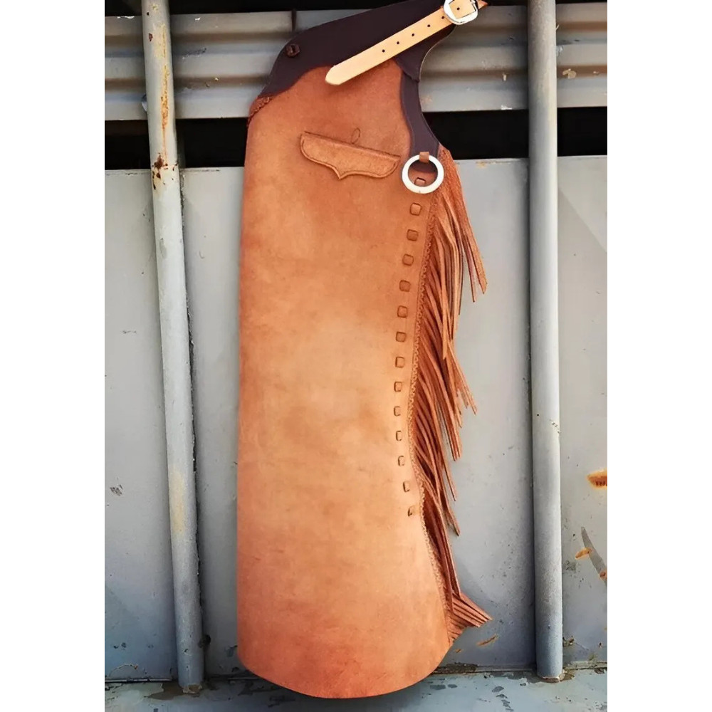 Handmade Suede Leather Chaps Cowboy Rodeo Pants Native Western Style for Men