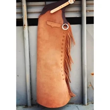 Handmade Suede Leather Chaps Cowboy Rodeo Pants Native Western Style for Men