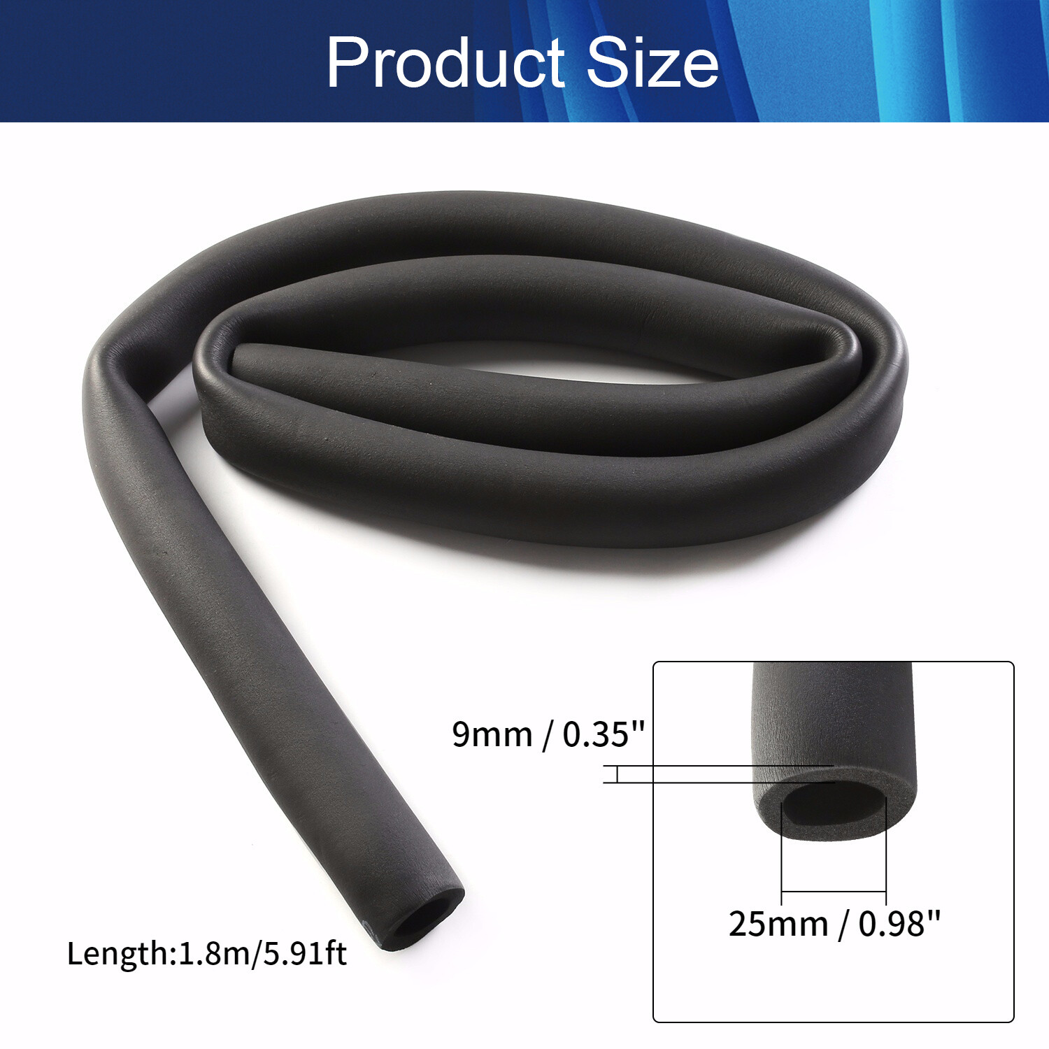 1.8m Foam Pipe Insulation Air Conditioner Heat For 625mm Hose Pipe