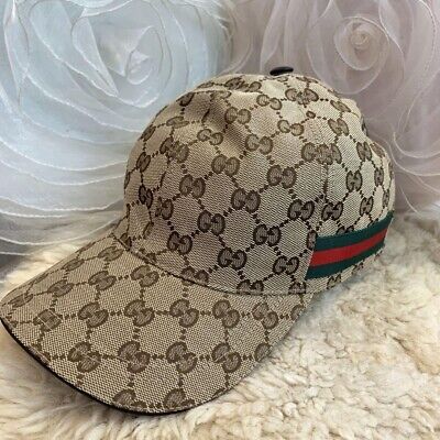 GUCCI Original GG Supreme Canvas Baseball Cap Beige M 58cm) Sherry eBay