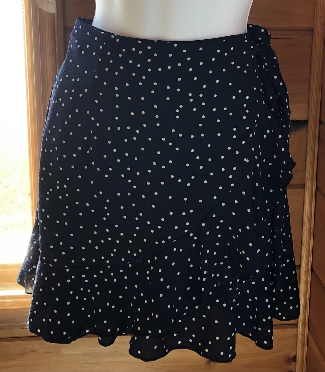 Polka dot wrap mini cheap skirt