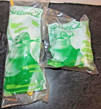2 Burger King Shrek 2 Toys Jail Break Shrek  Fiona White Dress Spinning Toy Top