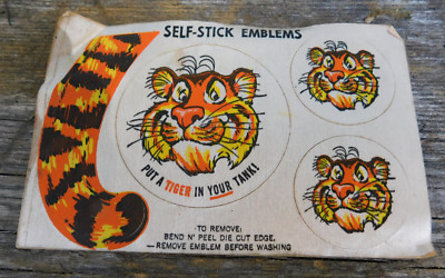 1960s Esso Exxon Vintage Cloth Decals Patches PeelStick Put a Tiger in Your Tank