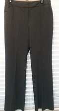 Nicole Miller sz 8 pants gray striped stretch flat front pockets creased dress