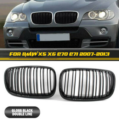 Sport Kühlergrill Doppelsteg Performance Glanz passend für BMW X5 E70 X6 E71 DA