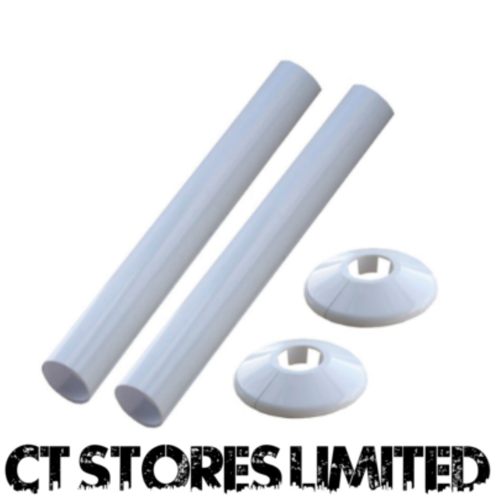 Universal White Pipe Sleeves Collars Caps Dress Up Radiators Valves