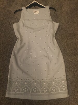 Y2K Dress By DBY Floral Print Hem Border Sleeveless Fitted Sheath Size Medium
