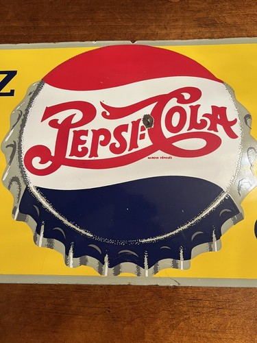 Vintage Pepsi Cola French Porcelain Kick Plate Sign - Picture 4 of 8