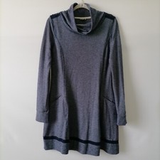 Paper Crane Womens Blue Cowl Neck Long Sleeve Pockets Sweater Dress Size M