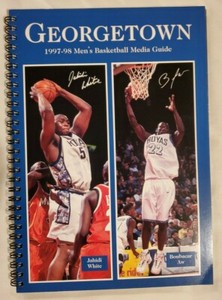 1997-98 GEORGETOWN HOYAS MEN'S BASKETBALL MEDIA GUIDE JAHIDI WHITE JOHN THOMPSON