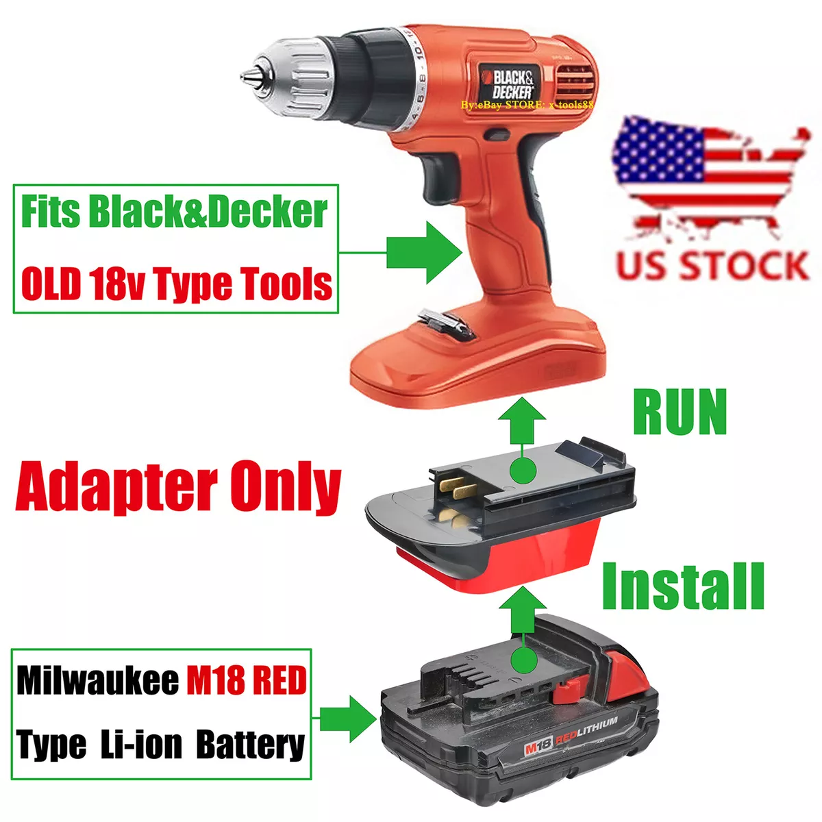 Milwaukee to Black and Decker Battery Adapter